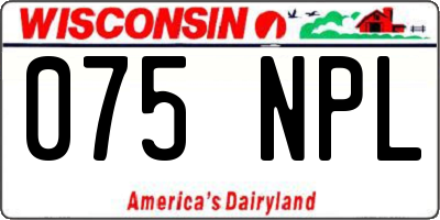 WI license plate 075NPL