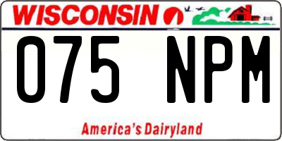 WI license plate 075NPM
