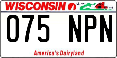 WI license plate 075NPN