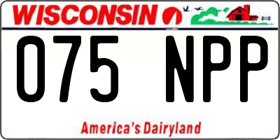 WI license plate 075NPP
