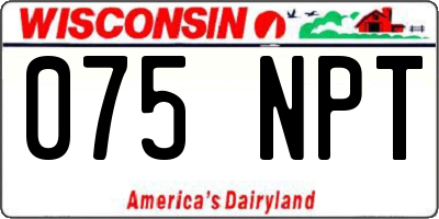 WI license plate 075NPT