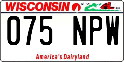 WI license plate 075NPW