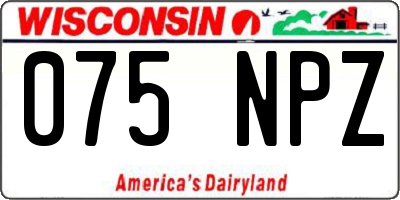 WI license plate 075NPZ