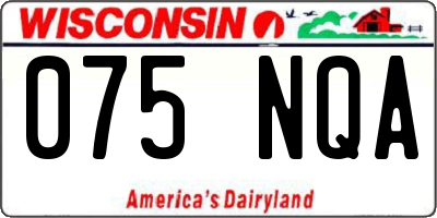 WI license plate 075NQA