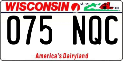 WI license plate 075NQC