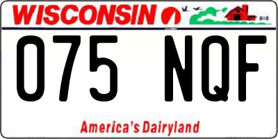 WI license plate 075NQF