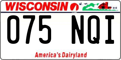 WI license plate 075NQI