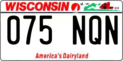 WI license plate 075NQN
