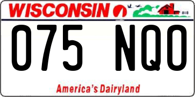 WI license plate 075NQO