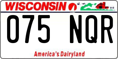 WI license plate 075NQR