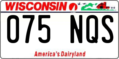 WI license plate 075NQS