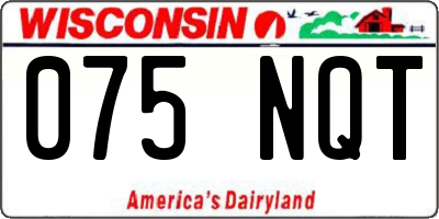 WI license plate 075NQT