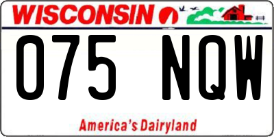 WI license plate 075NQW