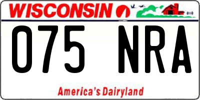 WI license plate 075NRA