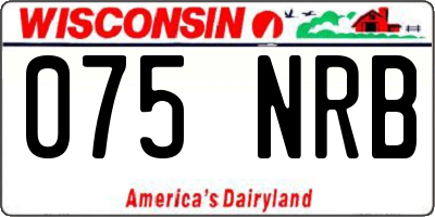 WI license plate 075NRB