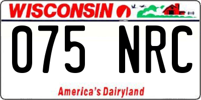 WI license plate 075NRC