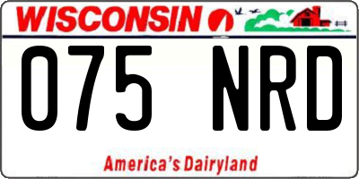 WI license plate 075NRD