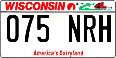 WI license plate 075NRH