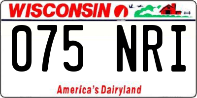 WI license plate 075NRI