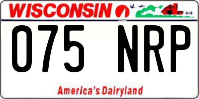 WI license plate 075NRP