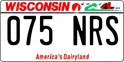 WI license plate 075NRS