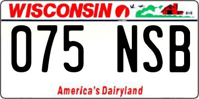 WI license plate 075NSB