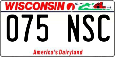 WI license plate 075NSC