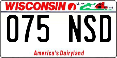 WI license plate 075NSD