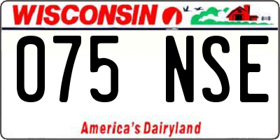 WI license plate 075NSE