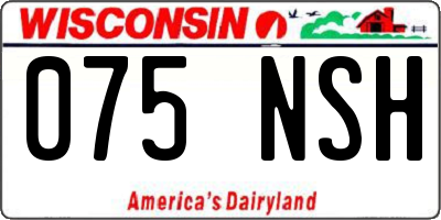 WI license plate 075NSH
