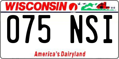 WI license plate 075NSI