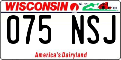 WI license plate 075NSJ