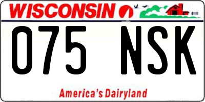 WI license plate 075NSK