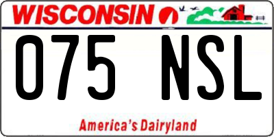 WI license plate 075NSL
