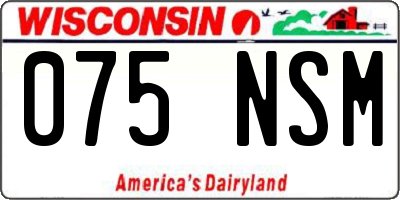 WI license plate 075NSM