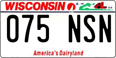 WI license plate 075NSN