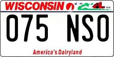 WI license plate 075NSO