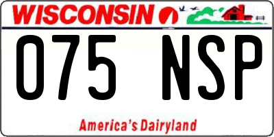 WI license plate 075NSP
