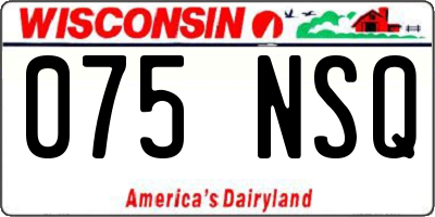 WI license plate 075NSQ
