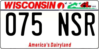 WI license plate 075NSR