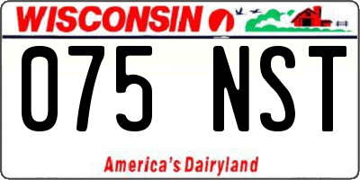 WI license plate 075NST