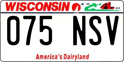 WI license plate 075NSV
