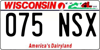 WI license plate 075NSX