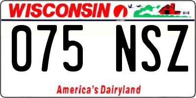 WI license plate 075NSZ