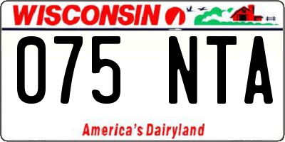 WI license plate 075NTA