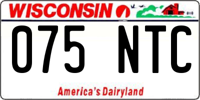 WI license plate 075NTC