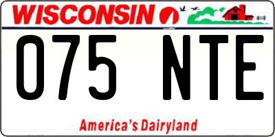 WI license plate 075NTE