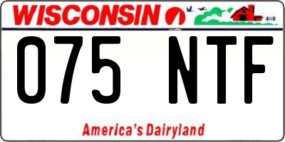 WI license plate 075NTF