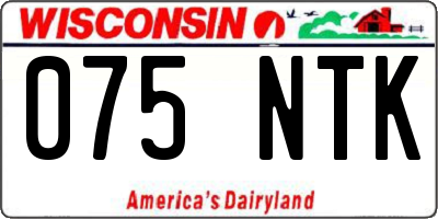 WI license plate 075NTK