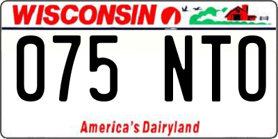 WI license plate 075NTO